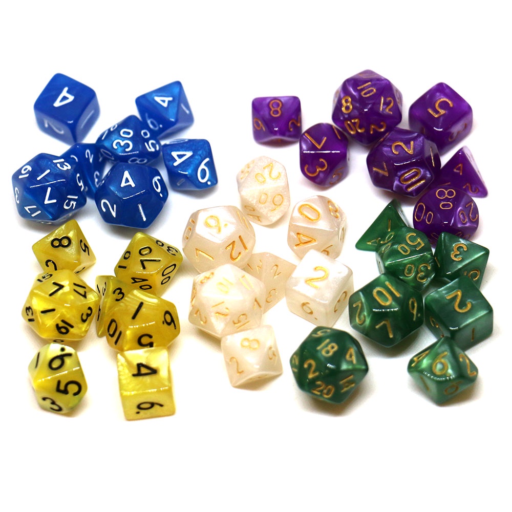 Mini Size 7pcs Set Pearl Style DND Dice Set Polyhedral Table Game Dice ...