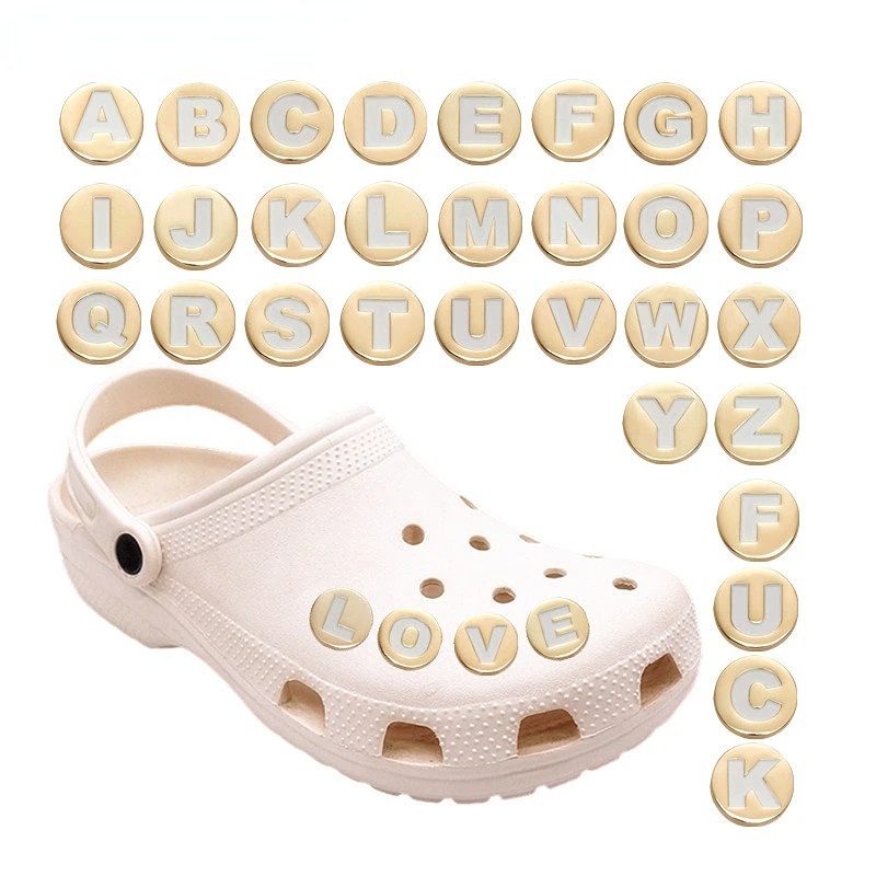 Fashion Crystal Letter jbitz for designcs Gold Letters Jibbits Charm ...