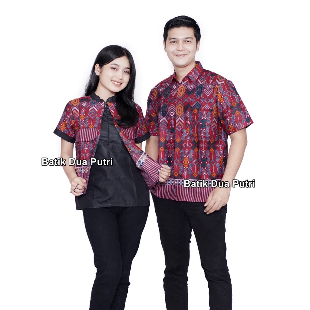 Batik Women Men Couple Uniform Modern elegant Motif Dua Putri Batik ...