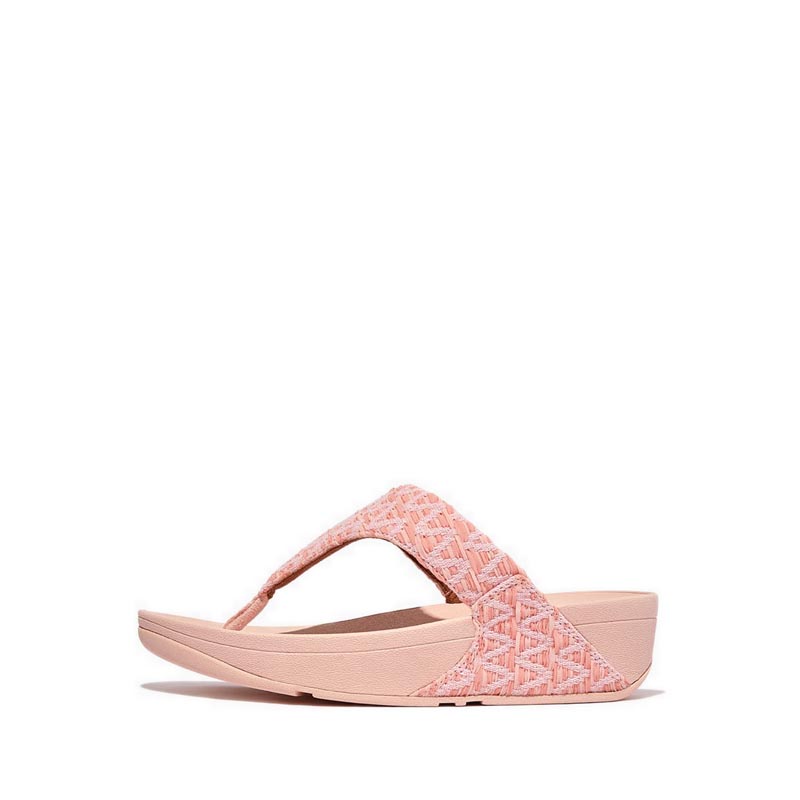Fitflop Lulu Geo-Webbing Toe-Post Sandals - Pink Salt | Shopee Philippines
