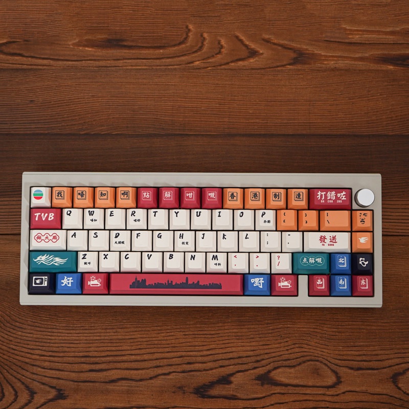 GMK Retro Keycaps Hong Kong style Cherry Profile MX PBT DYE-SUB Keycaps ...