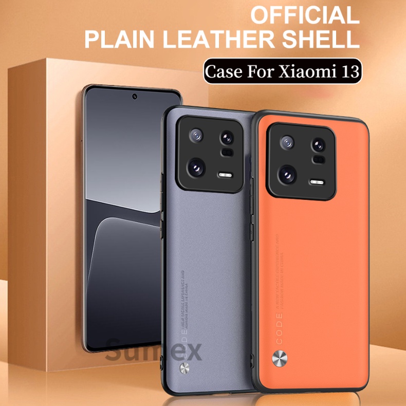 For Xiaomi 13 Xiaomi13 Pro 5G Phone Case Plain Skin Leather Casing hp
