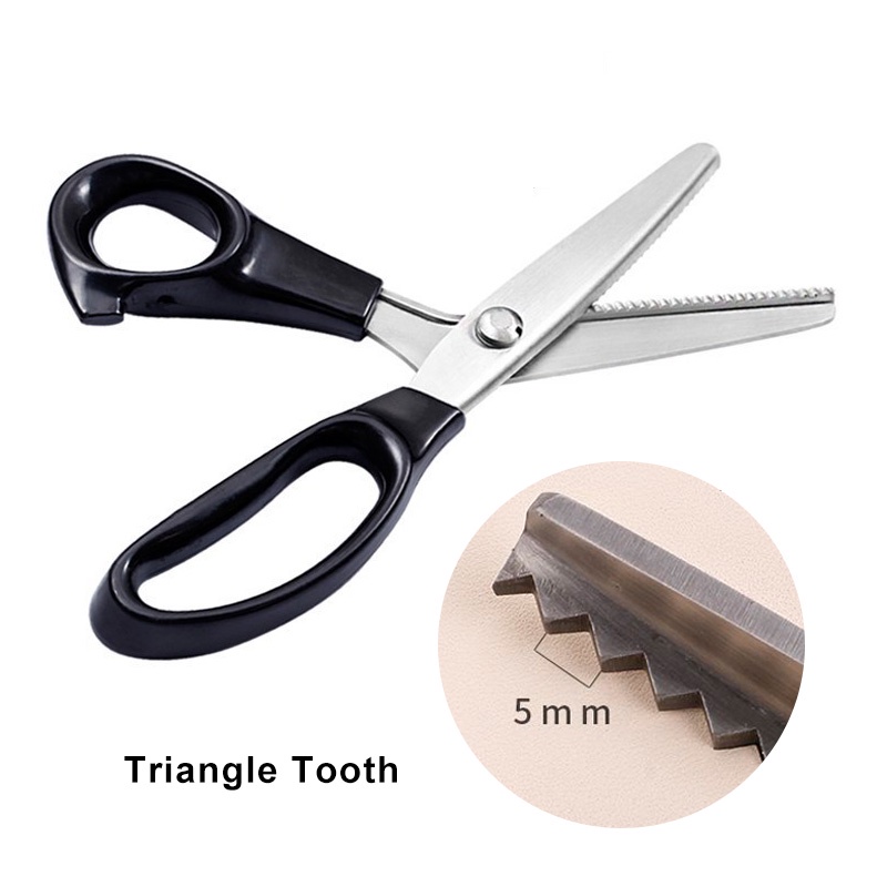 Stainless Steel Pinking Shears Sewing Scissor Fabric Leather Craft