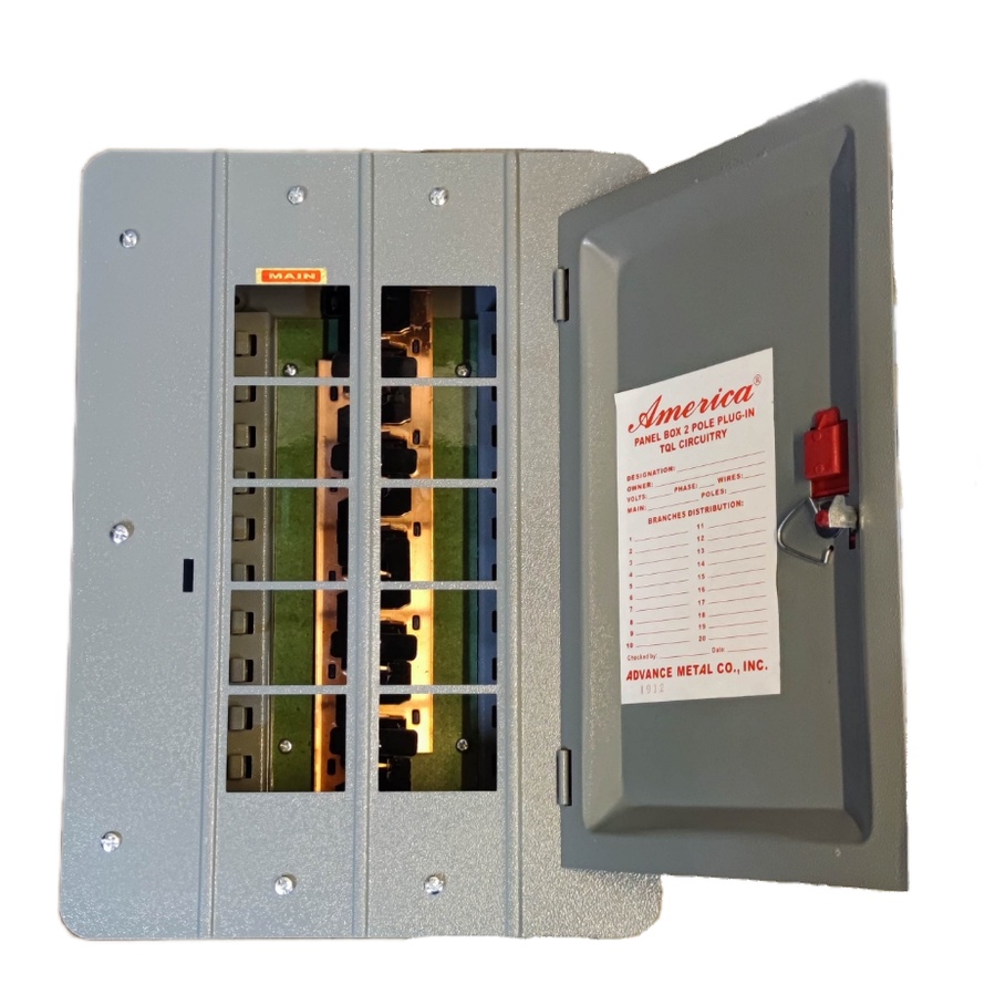 America Panel Board 5x5 10 holes 2P PlugIn, Panel Box 8 Branches for Circuit Breaker TQL GE