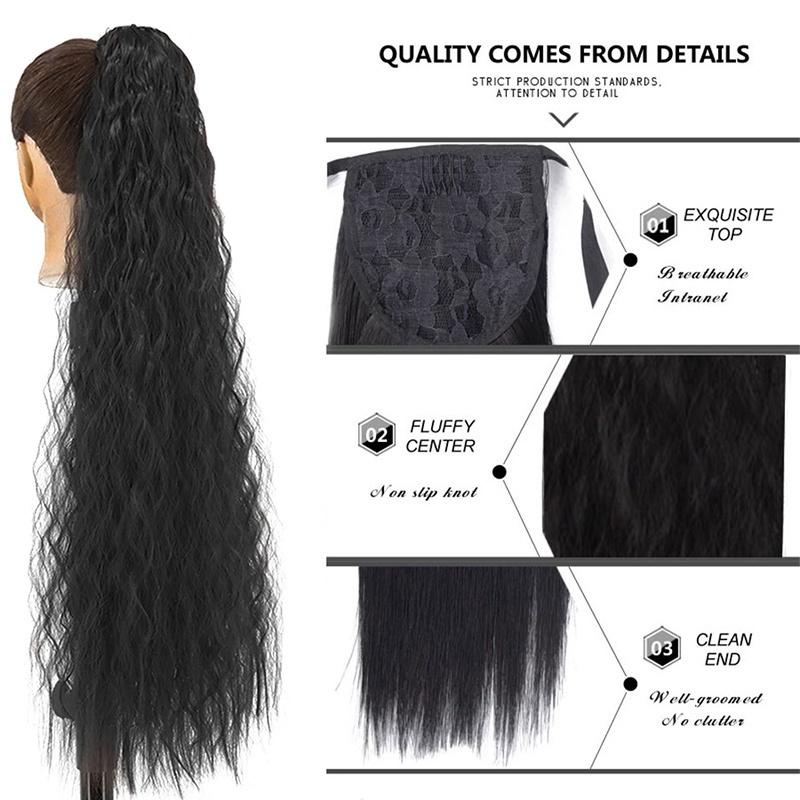 Afro Curly Drawstring Ribbon Fake Hair Kinky Culy Hair Extensions ...