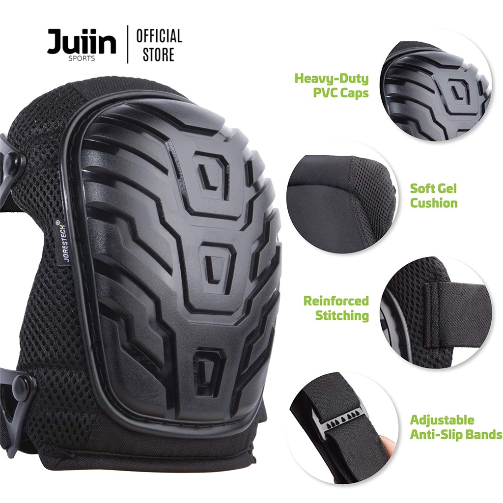 Protective Knee Pads Gel Filled with Heavy Duty Shell Caps for Work