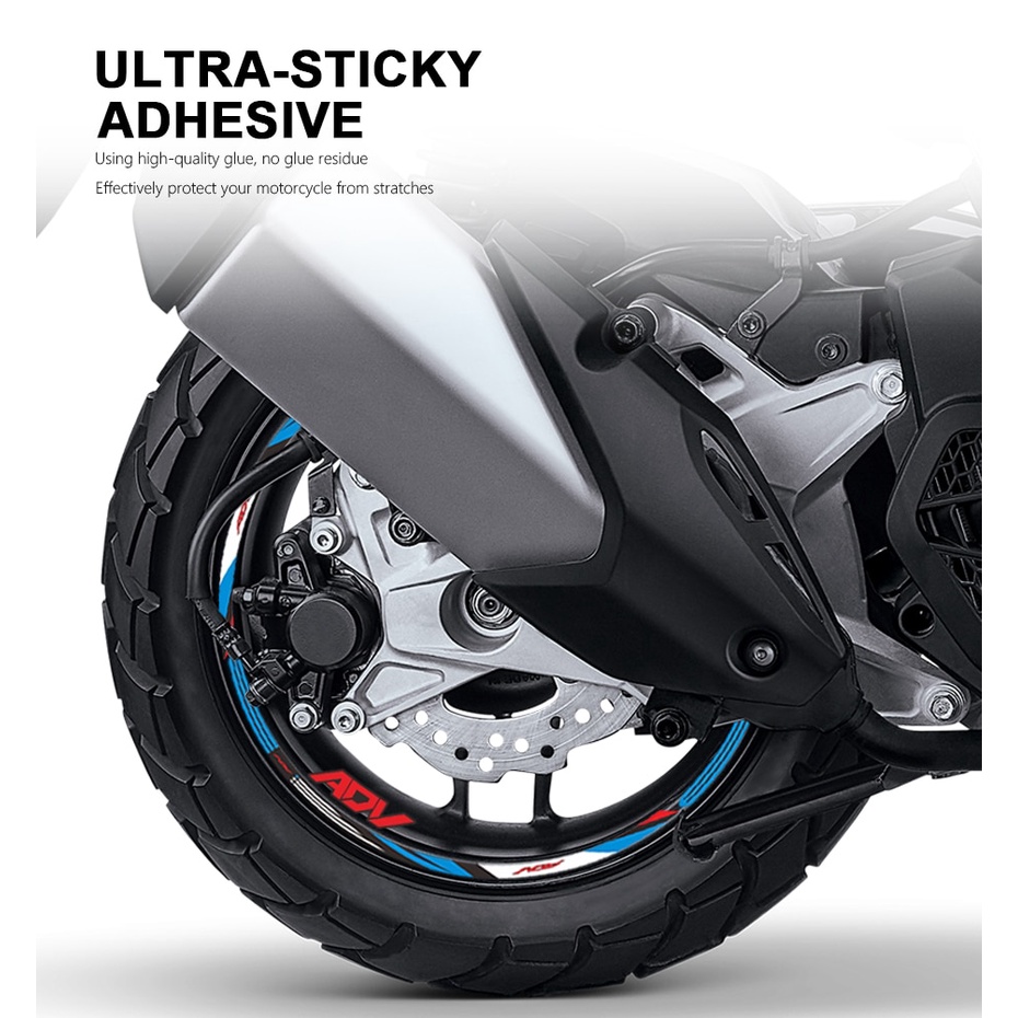 Motorcycle Wheel Sticker Waterproof Rim Stripe Hub Decal ADV 160 ...