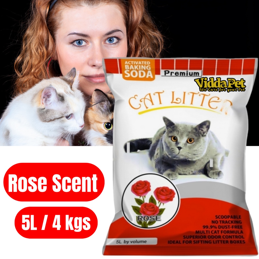 Cat litter rose scent 5L/4kgs premium cat litter fast clumping sand ...