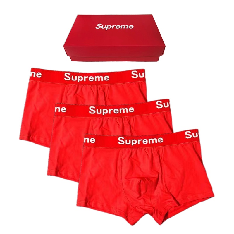 [3pcs+Box] Men's Home Underwear Sexy Boxer Briefs Fashion Soft