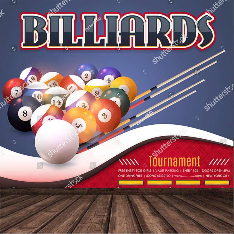 Custom Wallpaper Modern Realistic Billiard Ball and Stick Illustration ...
