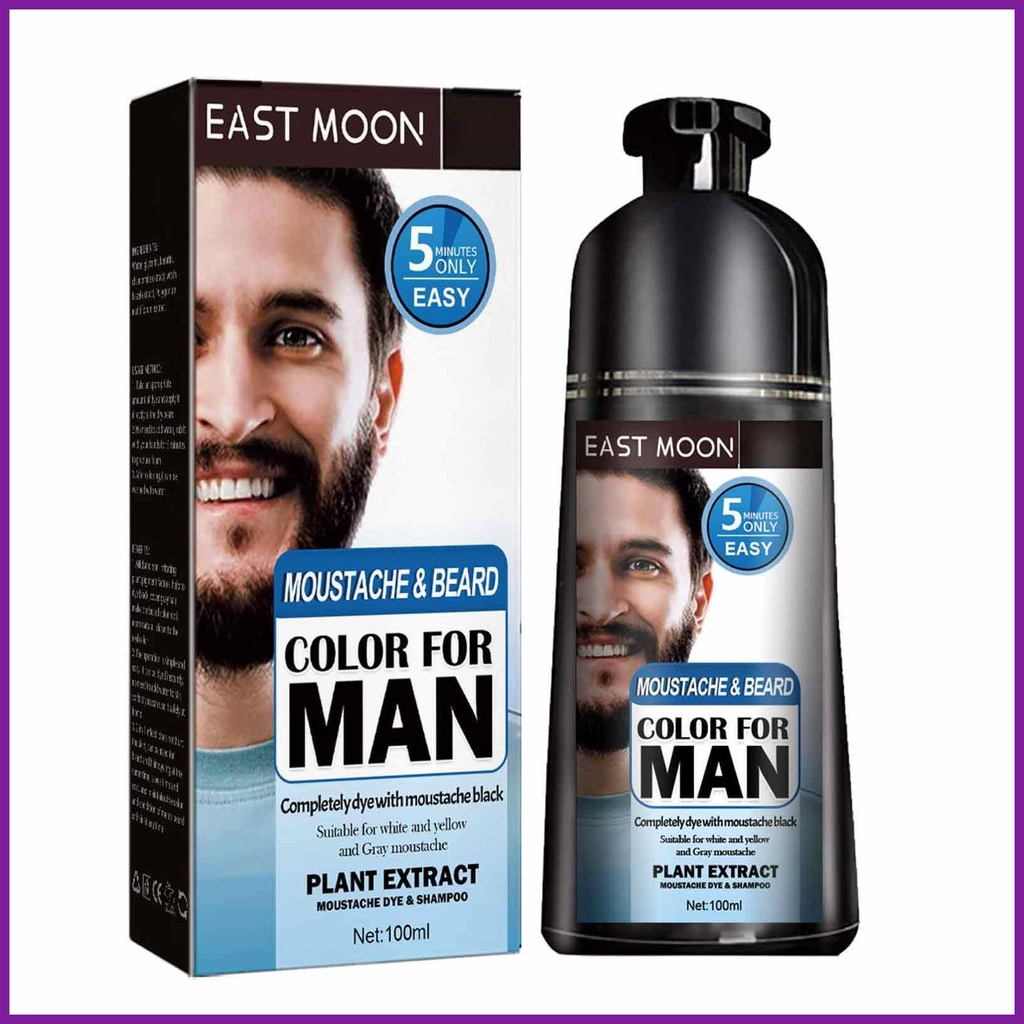 Mens Shampoo 3.53oz Mens Hair Color Shampoo Mustache Coloring For Gray Hair Black Dye Beard
