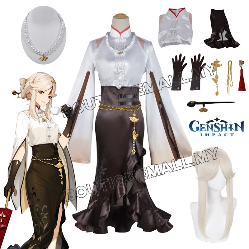 Genshin Impact Ningguang Yelan Cosplay Costume Pizza Hut Collaboration