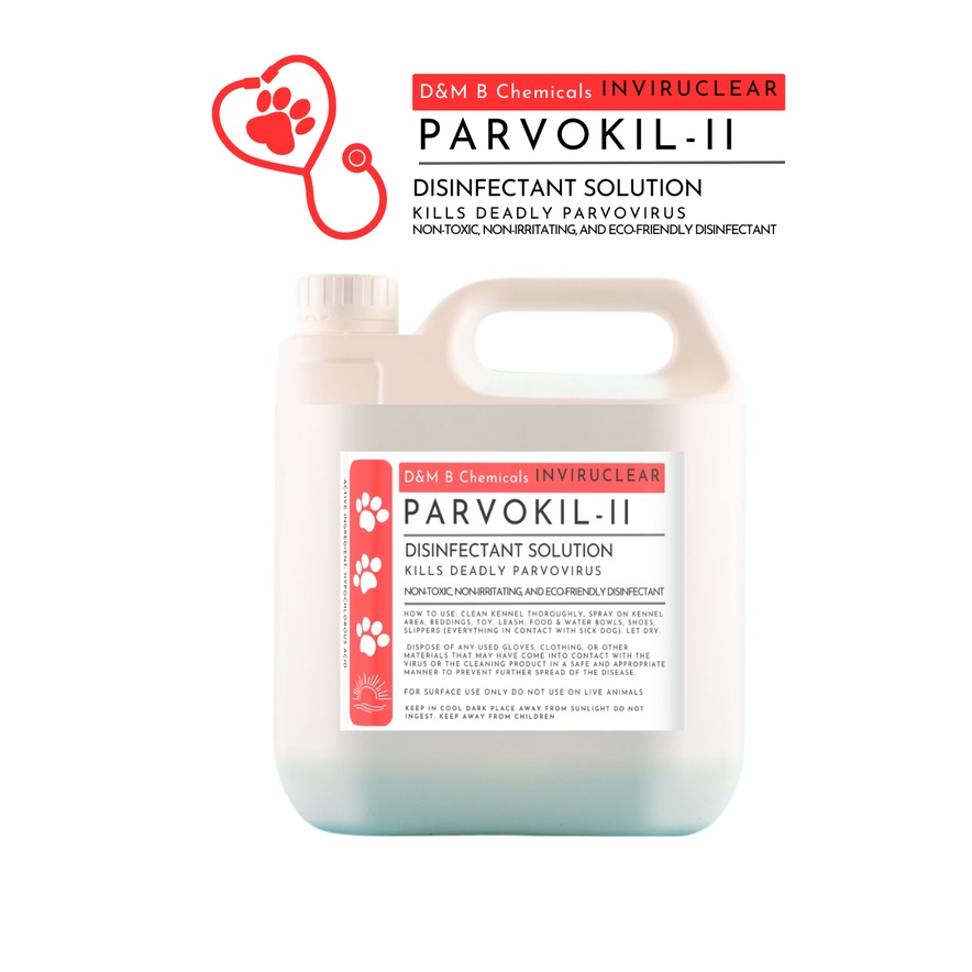 ParvokilII Disinfectant Solution 1000mL Bacteria Viruses Parvo