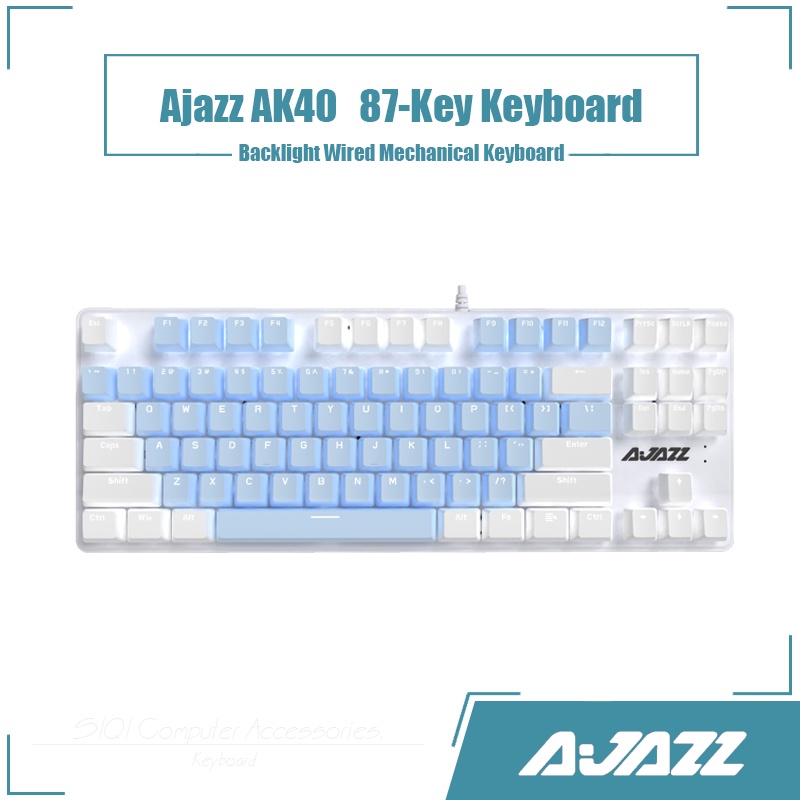 Ajazz AK40 Wired Mechanical Keyboard Backlight CNC Aluminum 87Key
