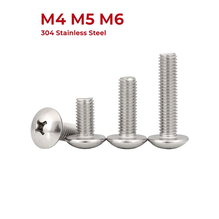 Vis Auto-taraudeuses Inox 304 Phillips – M3 M4 M5, Tête Bombée
