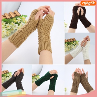 Cheap Women Gloves Stylish Hand Warmer Winter Gloves Women Arm Crochet  Knitting Mitten Warm Fingerless Gloves