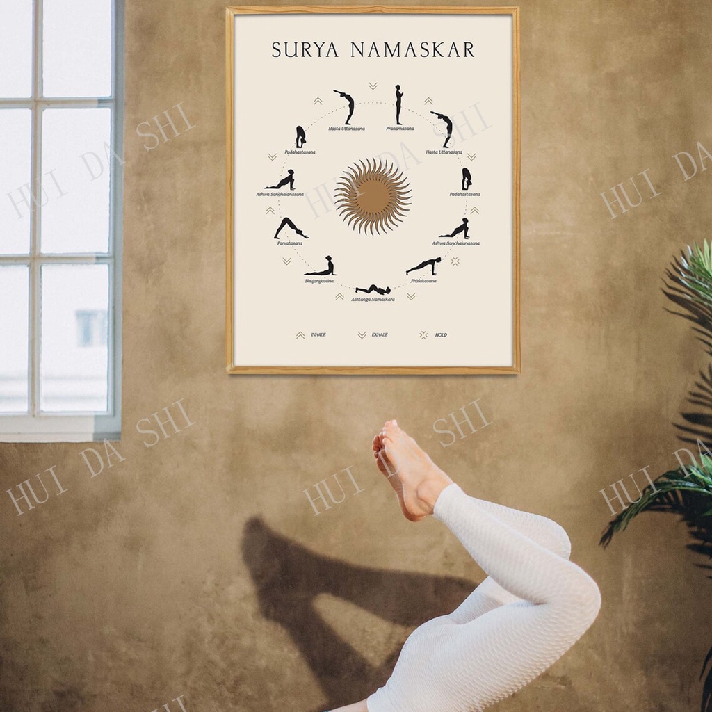 Sun Salutation Poster Surya Namaskar Yoga Lover Gift Yoga Exercise ...