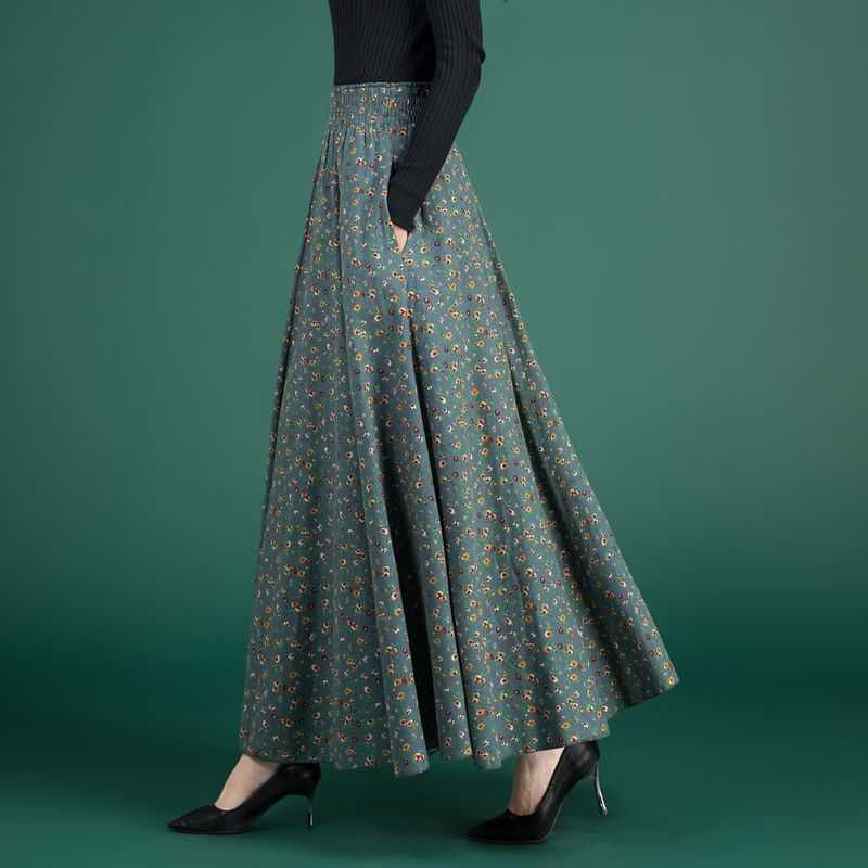 S2XL Cotton linen skirt Aline Skirt Women's Slim HighWaisted Large