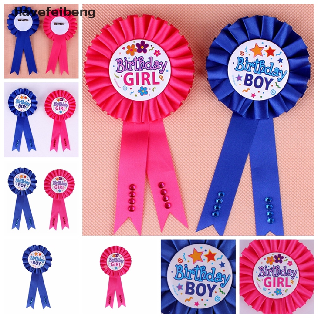 havefeibeng Birthday Girl Boy Award Ribbon Rosette Badge Pin Children’s ...