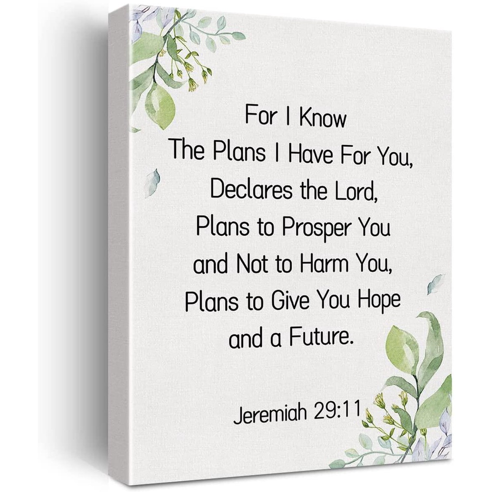 for I Know the Plans Bible Verse Quote Canvas Wall Art Inspirational ...