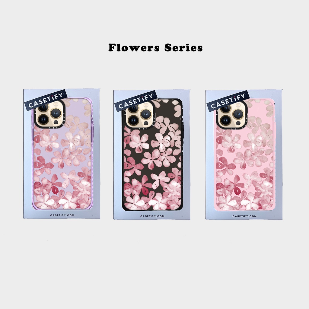 Casetify Pink Flowers Case Iphone 14 13 12 11 Pro Max Mini Xs Max Xr X