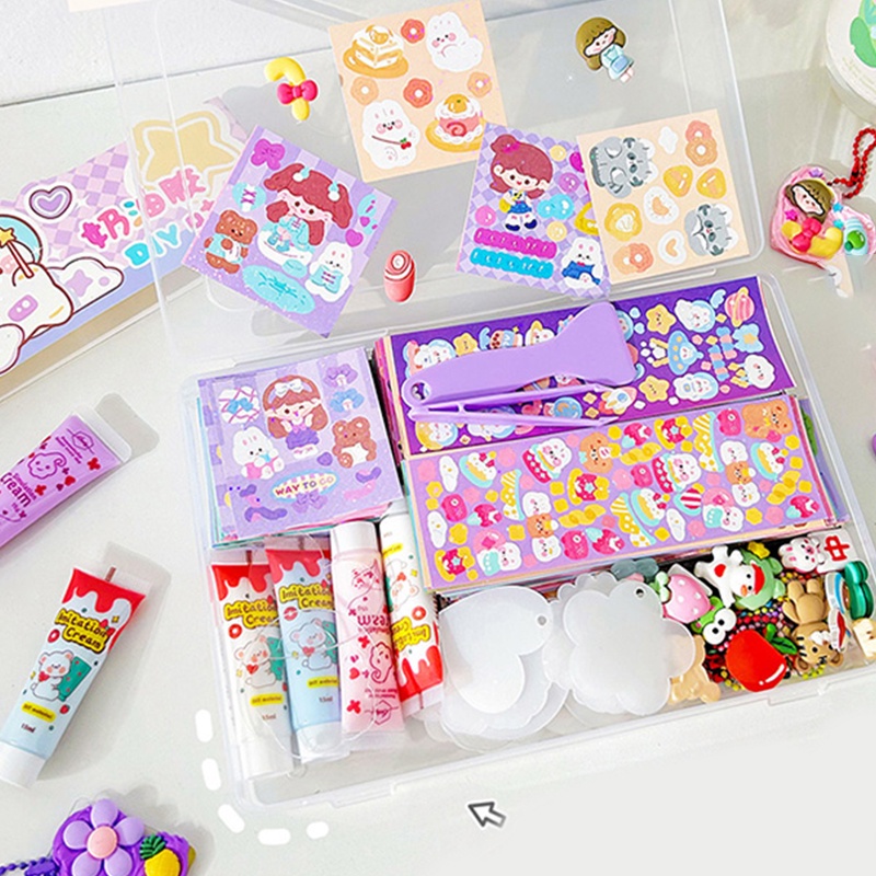 248 Pcs Boxed Lovely Cartoon Cream Gum Stickers Materials Student Guka ...