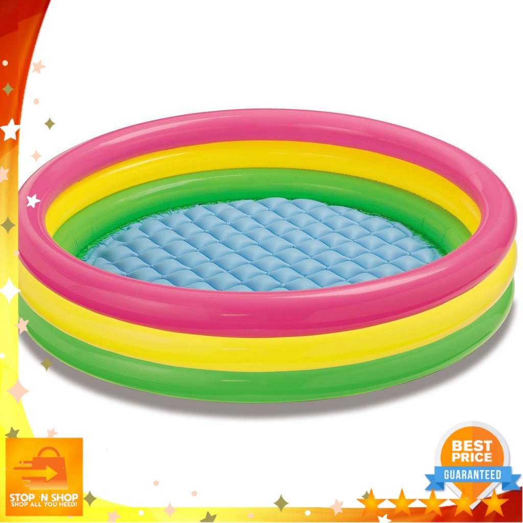Intex Kiddie Pool Kid's Summer Sunset Glow Design Inflatable Kiddie