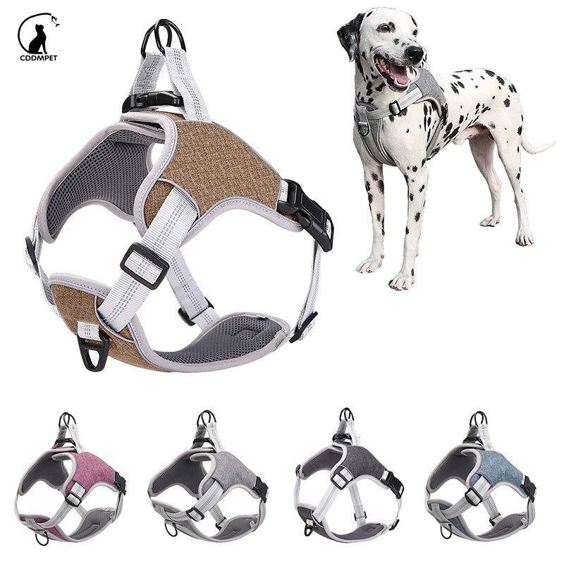 【CDDMPET】Dog Harness Adjustable Pet Chest Vest Type Reflective Back No