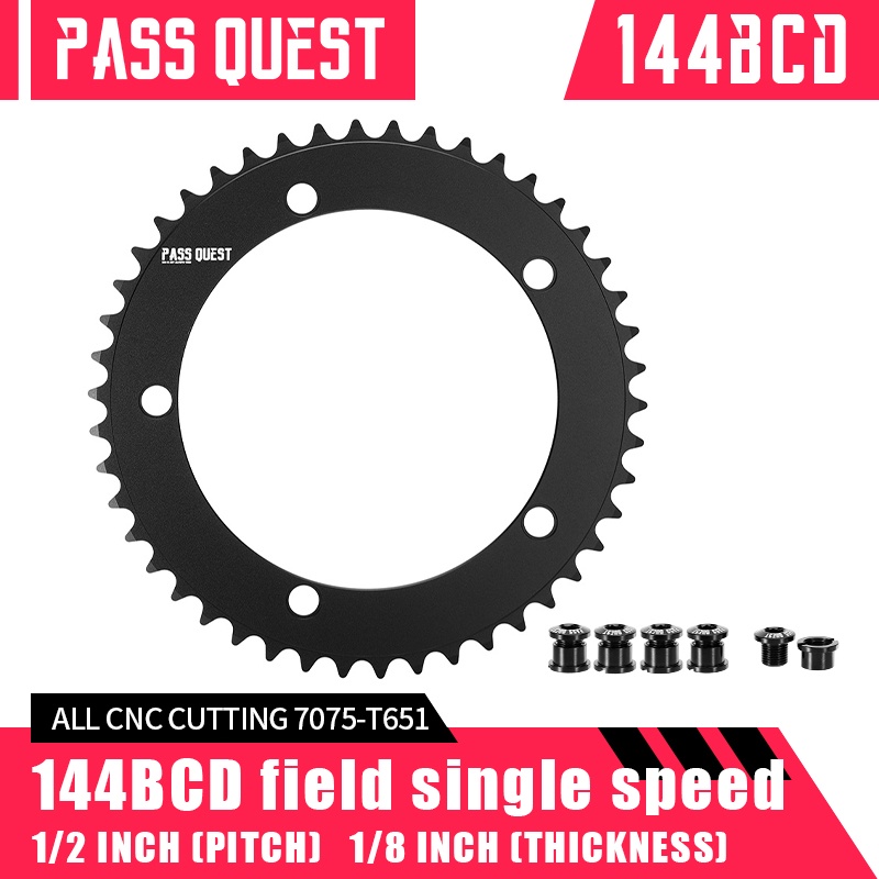 PASS QUEST 144BCD Chainring Fixed Gear Fixie Road Bike 4666T Round