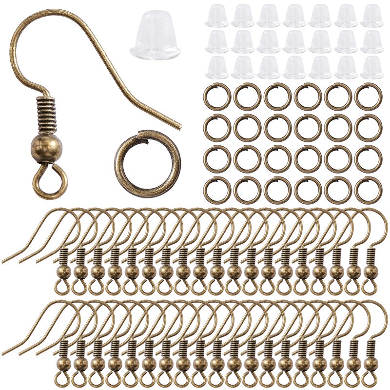 300Pcs Earrings Set Hypoallergenic Earring Hooks Jump Rings Clear ...