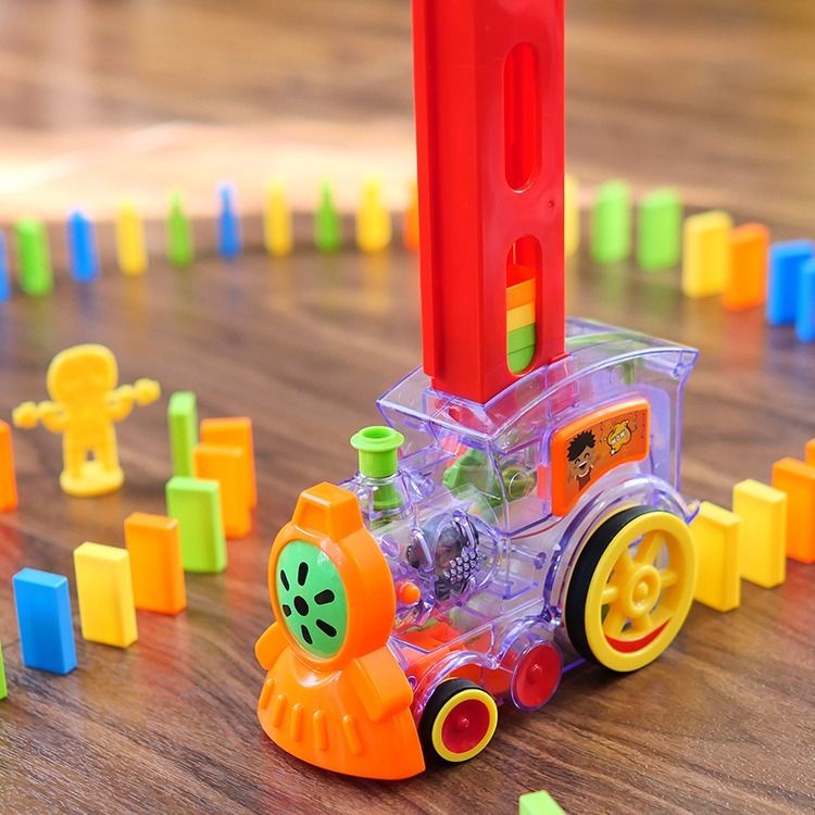 Domino Train Toys Baby Toys Car Puzzle Automatic Release Licensing Electric Building Blocks Train Toy