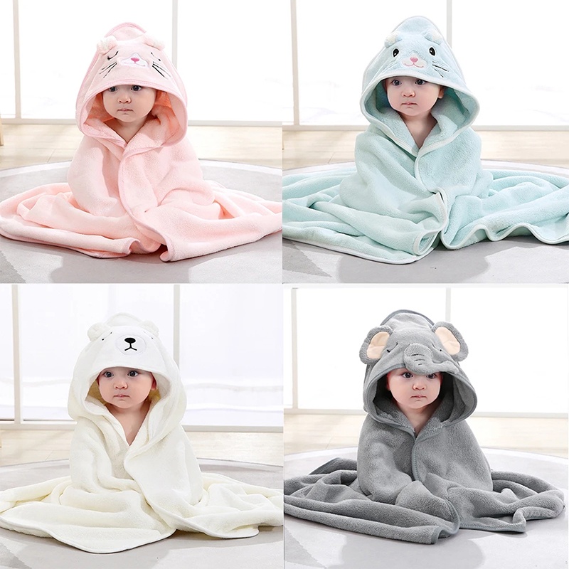 Toddler Baby Hooded Towels Infant Bathrobe Super Soft Bath Towel Blanket Newborn Warm Swaddle Wrap Shopee Philippines