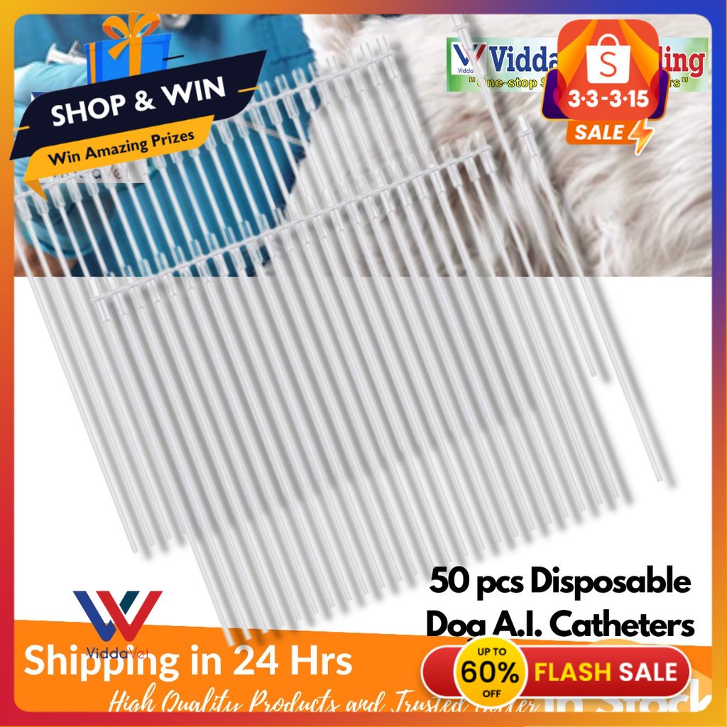 50 Pieces Viddavet Disposable Artificial Insemination Rods Disposable ...