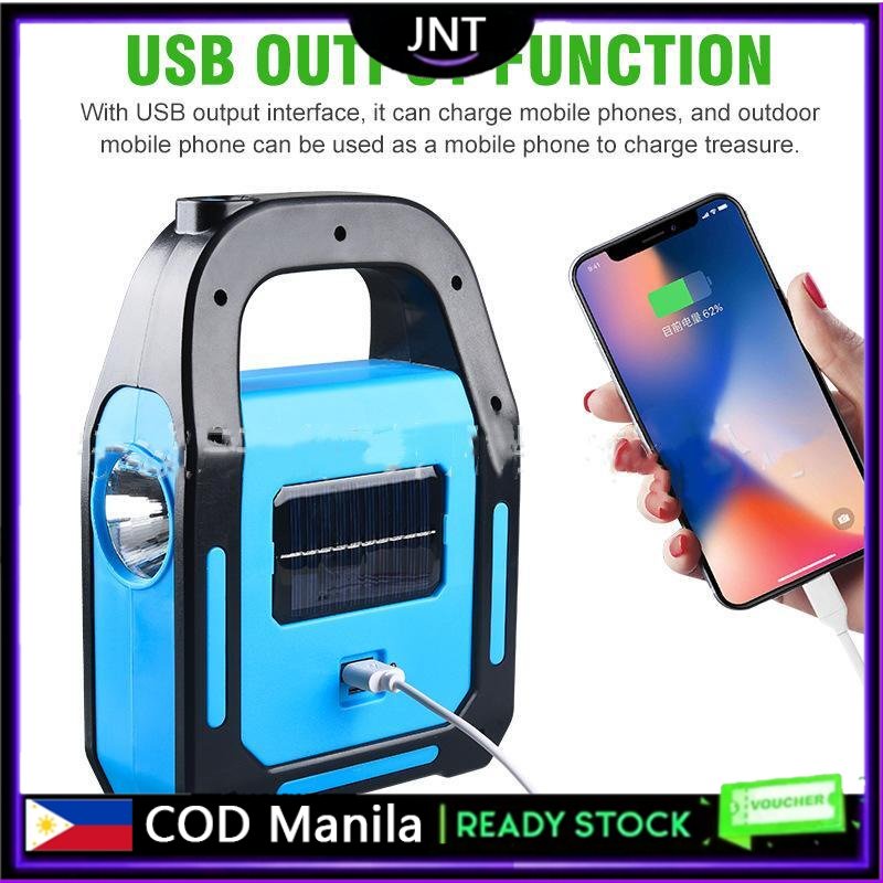 3 sa 1 Solar USB Rechargeable LED Camping Light Power Bank Waterproof