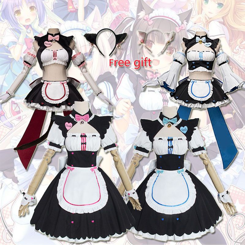 Nekopara Chocola Vanilla Dress Cute Lolita Maid Sweet Cosplay Costume ...