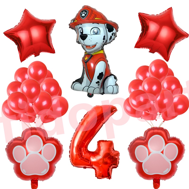 27pcs PAW Patrol Balloons Party Set 32inch Red Number Balloon For Kids