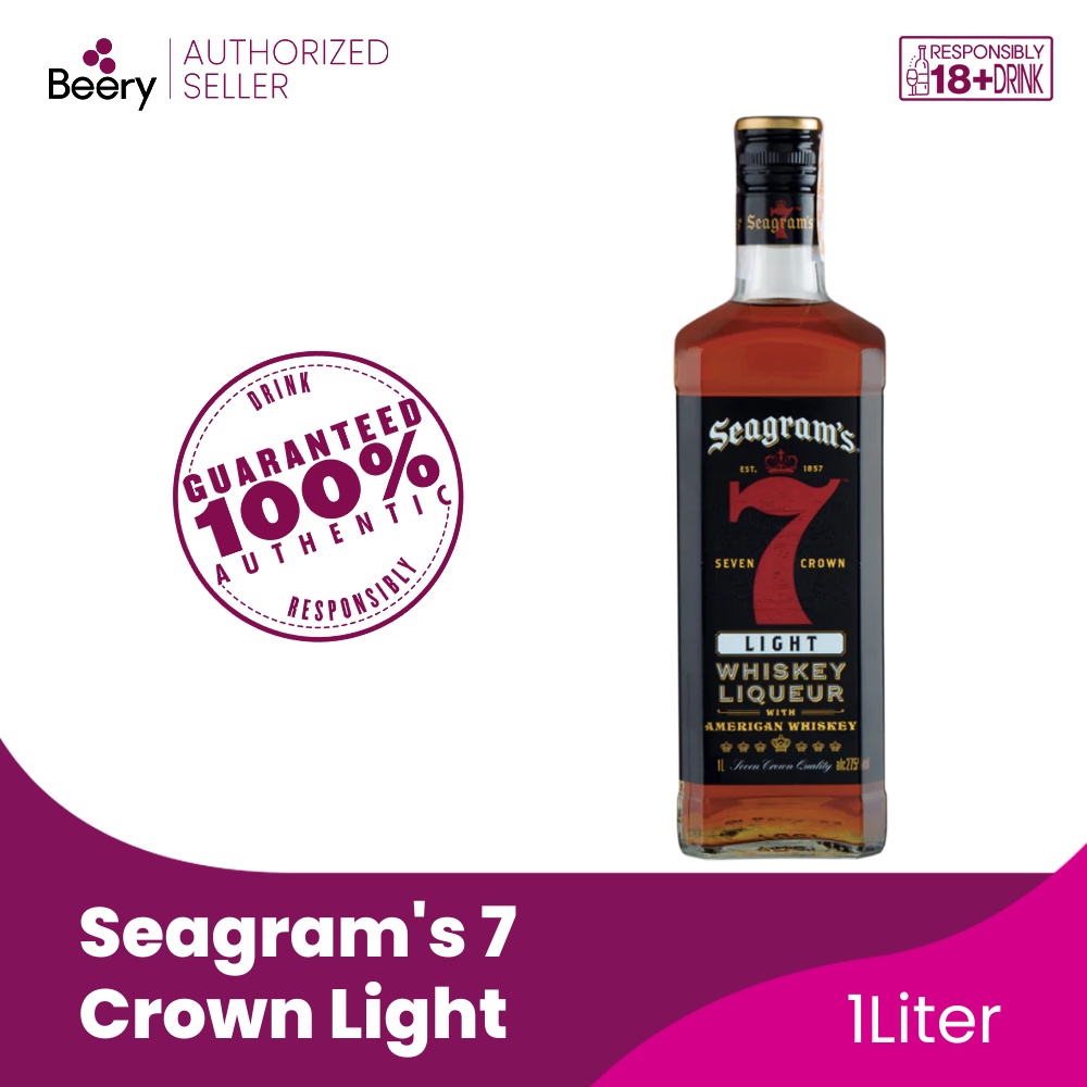 Seagrams 7 Whiskey Light 1L Shopee Philippines
