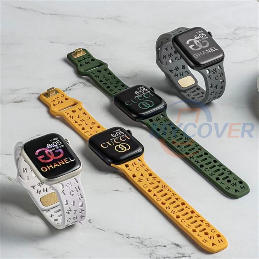 Letter Pattern Band For Smart Watches Compatible With Series Ultra 8 7