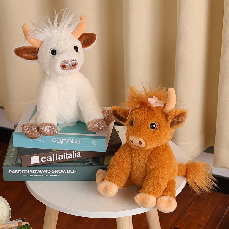 25CM New Kawaii Highland Cow Animal Plush Doll Soft Stuffed Highland ...