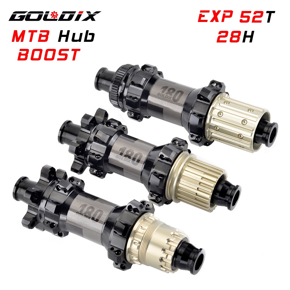 GOLDIX M180 MTB BOOST Hub 6 Bolt Center Lock Disc 28H EXP Ratchet 52T