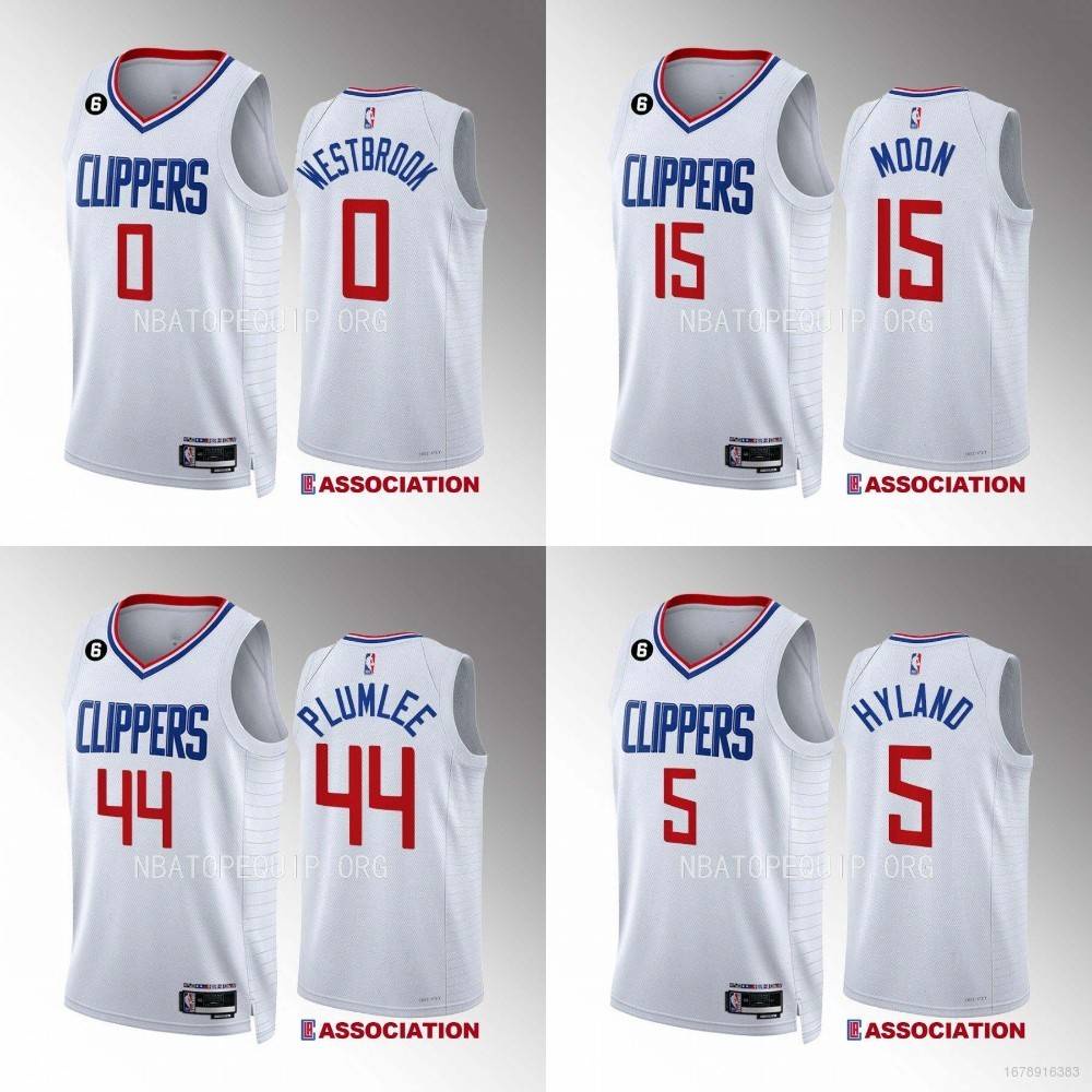 SY3 22-23 NBA Jersey Los Angeles Clippers Moon Westbrook Plumlee White ...