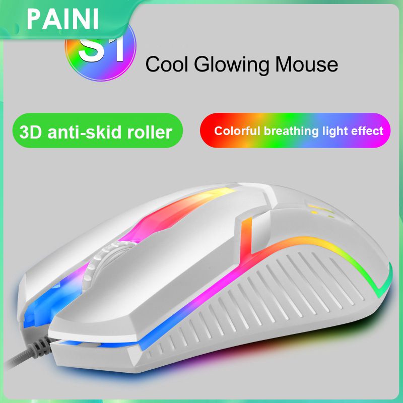 1600DPI S1 E-Sport Wired Mouse Colorful LED Luminous Backlit USB Wired ...