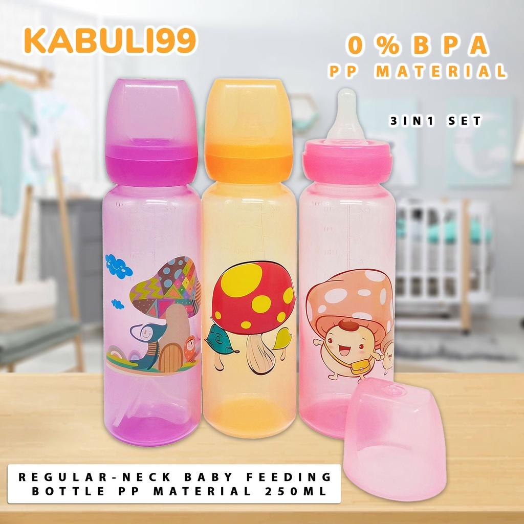 Regular Feeding Bottle 3 pcs Set Colorful Baby Feeding Bottle 0-6 ...