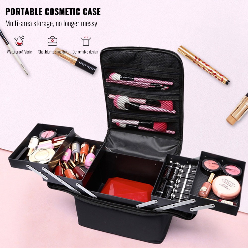 Make up Bag Handheld large Capacity Multilayer Manicure Nail Eyelash