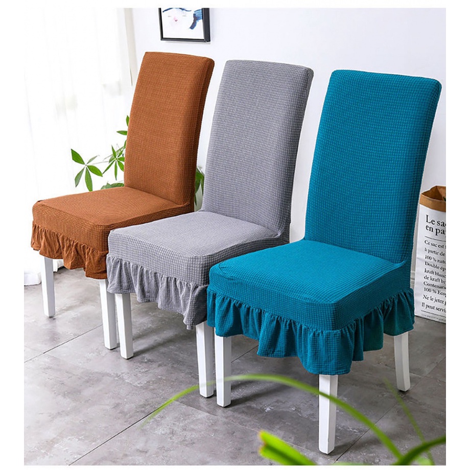 Super Soft Polar Fleece Fabric Skirt Chair Cover Modern Elastic Chair