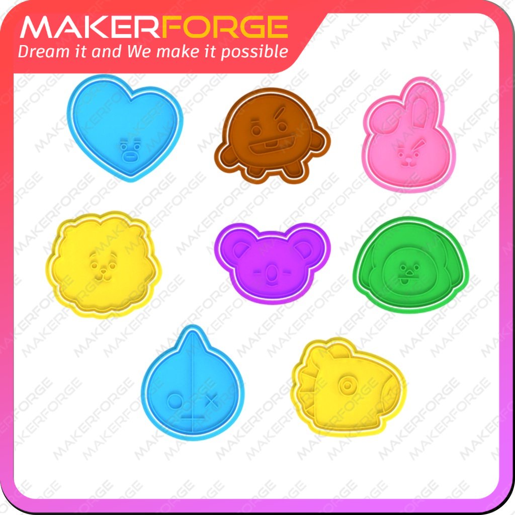 BTS BT21 Cookie Cutter Fondant Cutter Clay Cutter Collection | Shopee ...