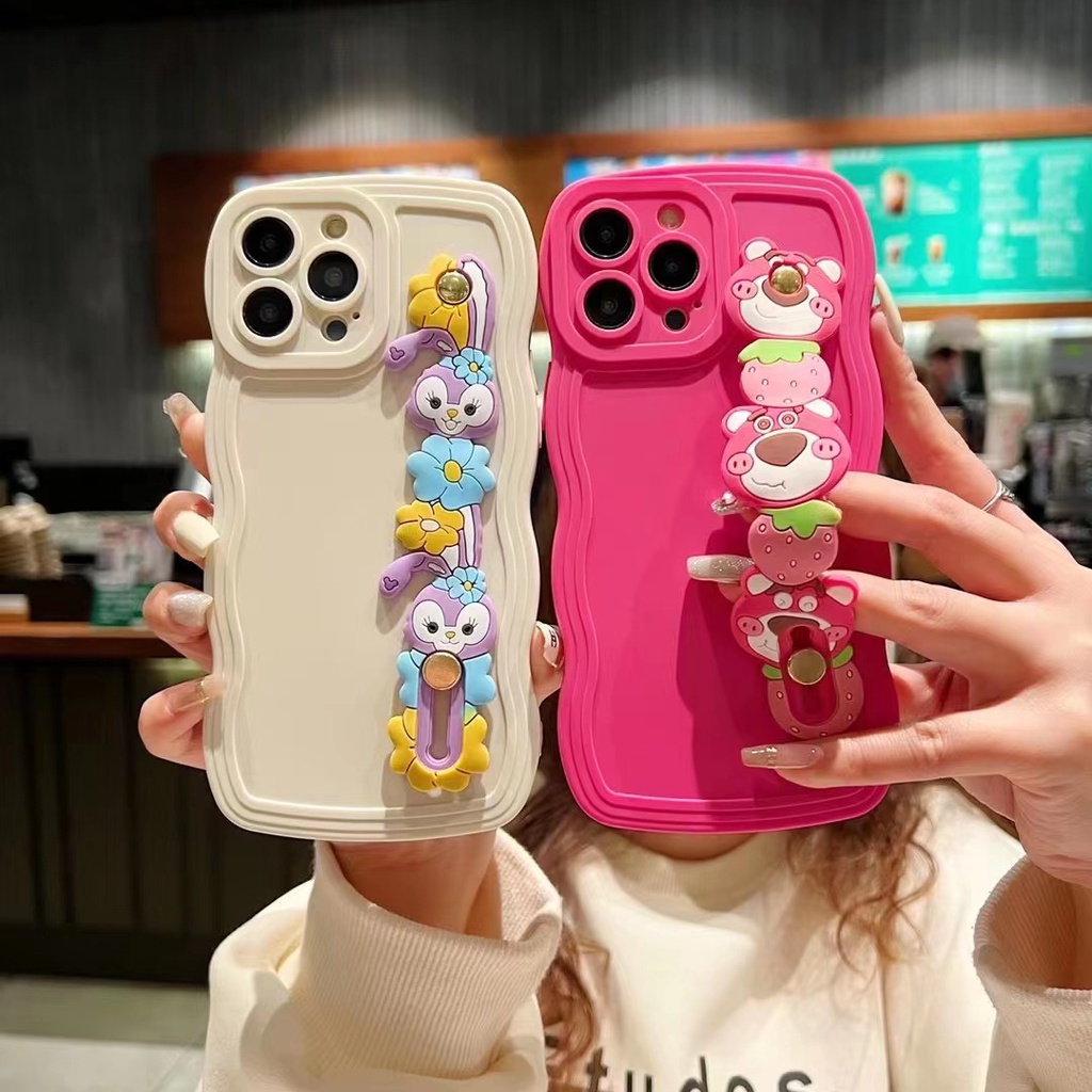 New solid color large wave silicon tape bracelet bracket case for