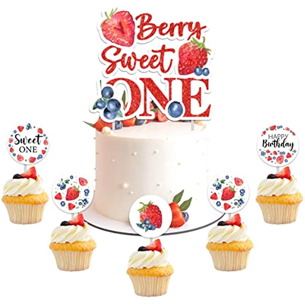 Birthday Galore Partygeschirr „Sweet One Strawberry“ – 32 Stück, 22,9 Cm, Aus Festem Karton