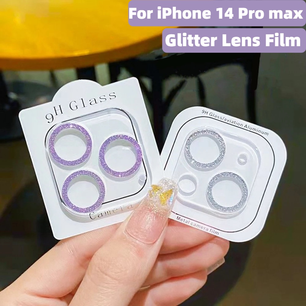 Glitter Camera Lens Protector for iPhone 11 13 12 14 15 Pro Max 14 Pro 15 Plus Tempered Glass