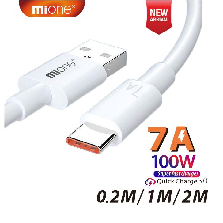 Mione 7A 100W 66W Fast Charger Cable USB To Type C Lightning Quick ...